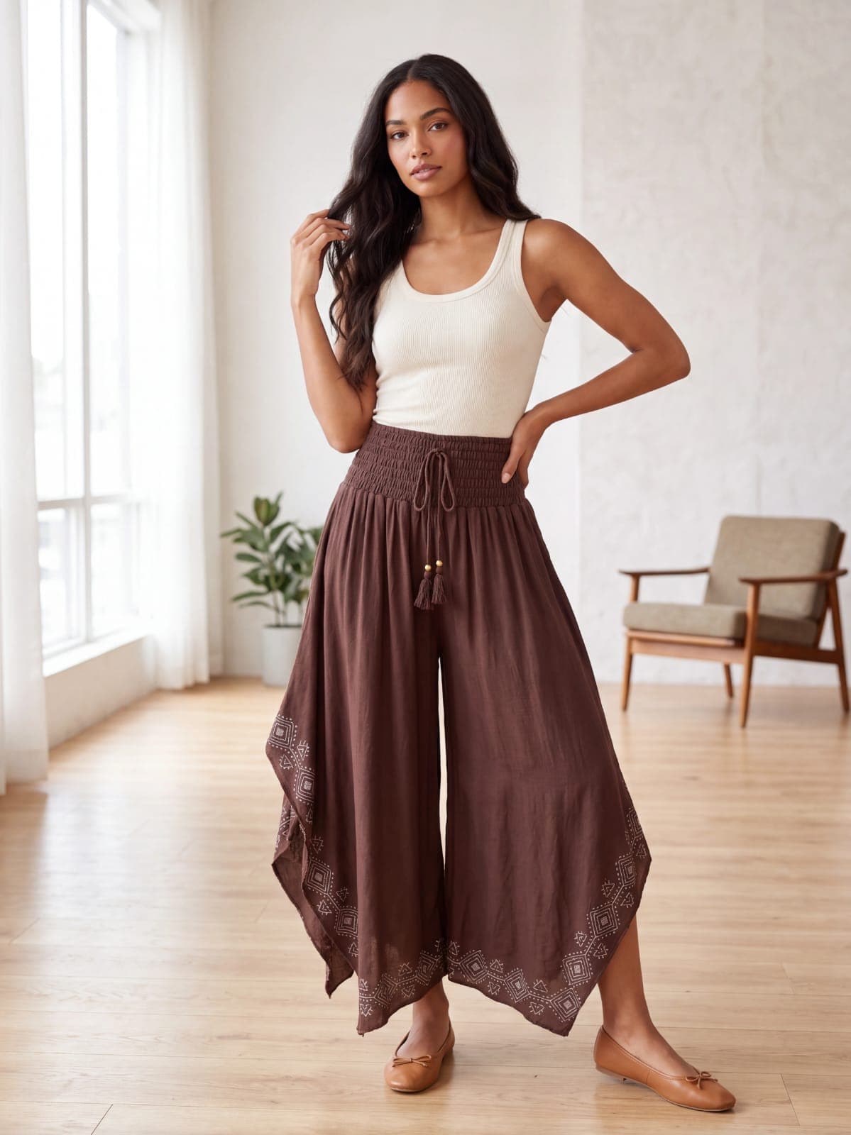 Cocoa Flow Wide-Leg Pants