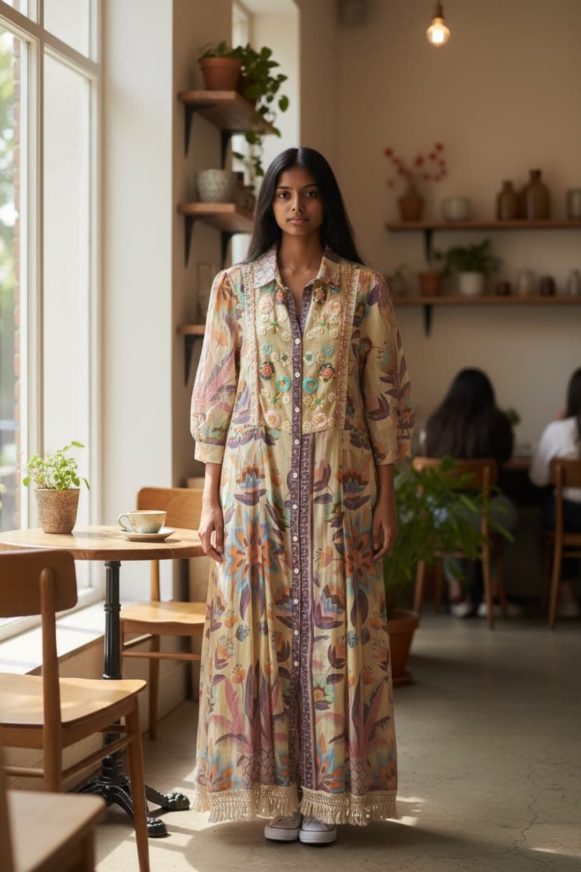 Ivory Bloom Midi Dress