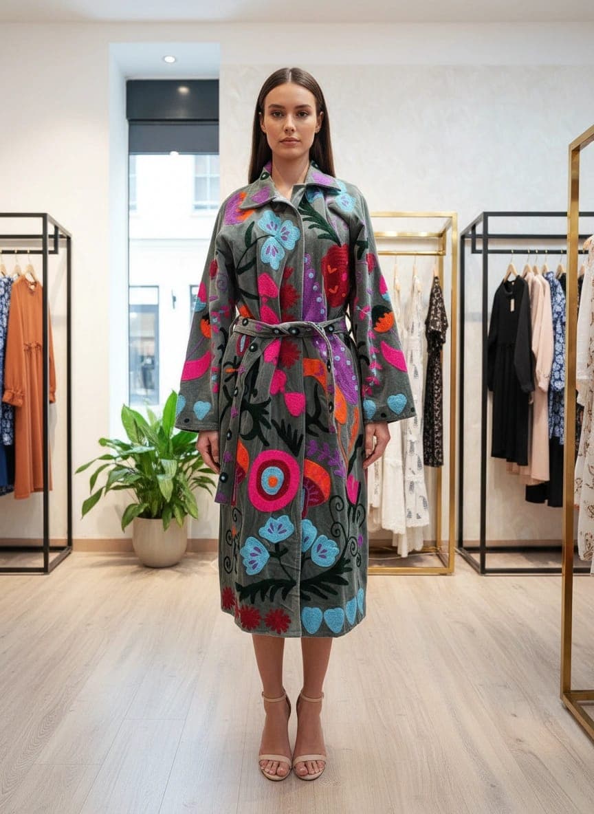 Folk Flower Printed Jacket